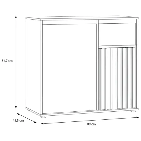 Mobile Multiuso 2 Ante Cassetto Credenza Rovere Beige Ingresso Camera