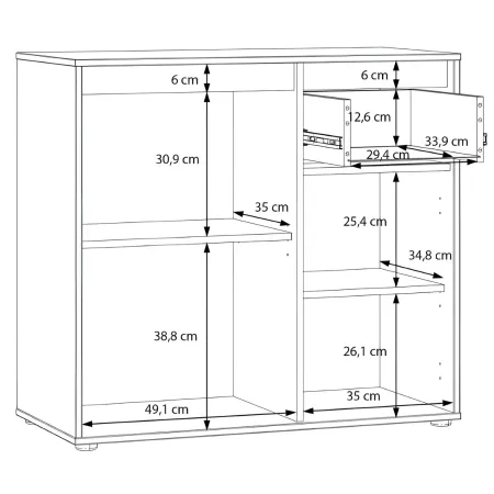 Mobile Multiuso 2 Ante Cassetto Credenza Rovere Beige Ingresso Camera