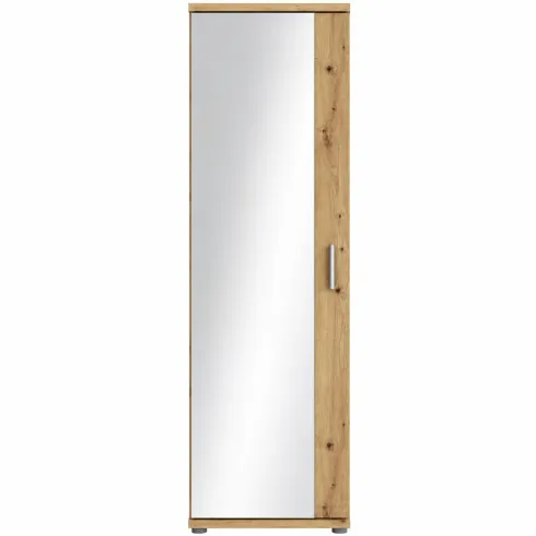 Mobile Scarpiera con Specchio Rovere Armadio Salvaspazio 6 Ripiani