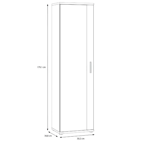 Mobile Scarpiera con Specchio Rovere Armadio Salvaspazio 6 Ripiani
