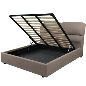 Struttura Letto Matrimoniale Contenitore 160x190 cm Imbottito Tortora 2