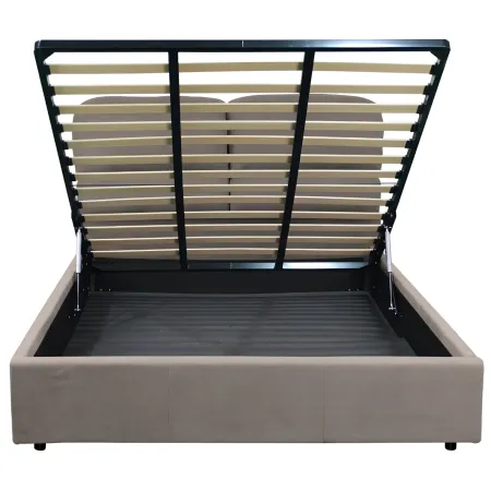 Struttura Letto Matrimoniale Contenitore 160x190 cm Imbottito Tortora