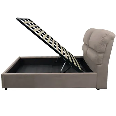 Struttura Letto Matrimoniale Contenitore 160x190 cm Imbottito Tortora