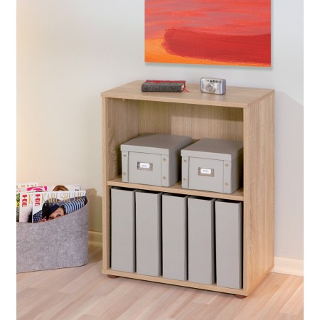 Libreria in Legno 60 Rovere Moderna Alta Bassa Stretta Scaffali Ripiani Ufficio