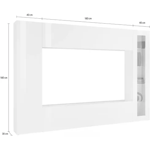Parete Attrezzata Soggiorno 260 cm Antracite con Vetrina Porta TV