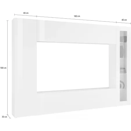 Parete Attrezzata Soggiorno 260 cm Antracite con Vetrina Porta TV