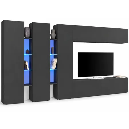 Mobile Porta TV da Soggiorno Parete Attrezzata 340 cm Antracite Opaco