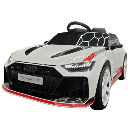 Macchina Elettrica Bambini Audi RS6 Avant GT 12V Bianco Telecomando
