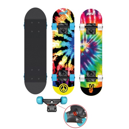Tavola Skateboard Bambino 70 cm in Legno Ruote Max 50 kg Skate per Ragazzi Hippy