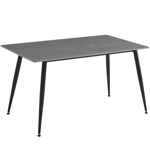 Tavolo 140x80 cm da Pranzo Ceramica Effetto Marmo Grigio 6 Posti