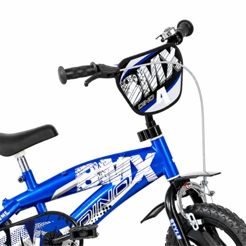 Bicicletta BMX 12" per Bambini Blu con Stabilizzatori e Gomme EVA