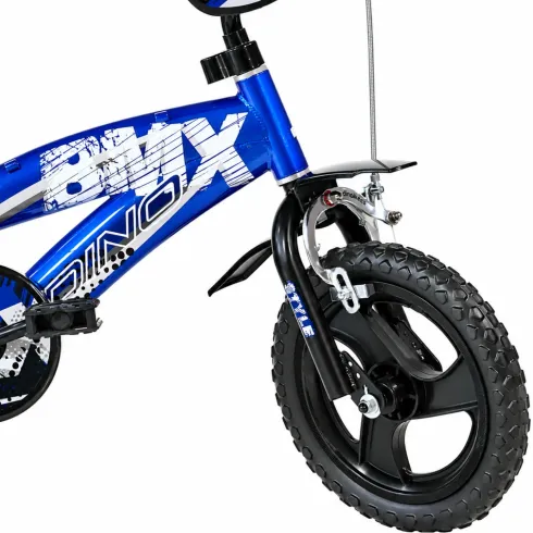 Bicicletta BMX 12" per Bambini Blu con Stabilizzatori e Gomme EVA