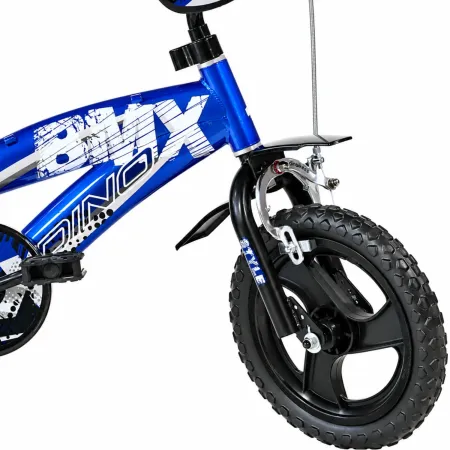 Bicicletta BMX 12" per Bambini Blu con Stabilizzatori e Gomme EVA