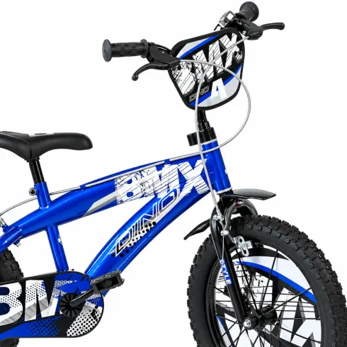 Bicicletta BMX 14" per Bambini Blu con Stabilizzatori e Gomme EVA