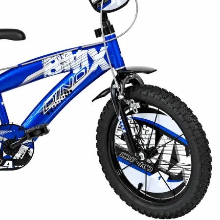 Bicicletta BMX 16" per Bambini Blu con Stabilizzatori e Gomme EVA