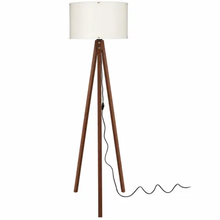 Lampada da Terra Noce con Paralume Crema E27 Camera da Letto Salotto