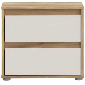 Comodino 2 Cassetti Rovere Beige Cashmere per Camera da Letto 2