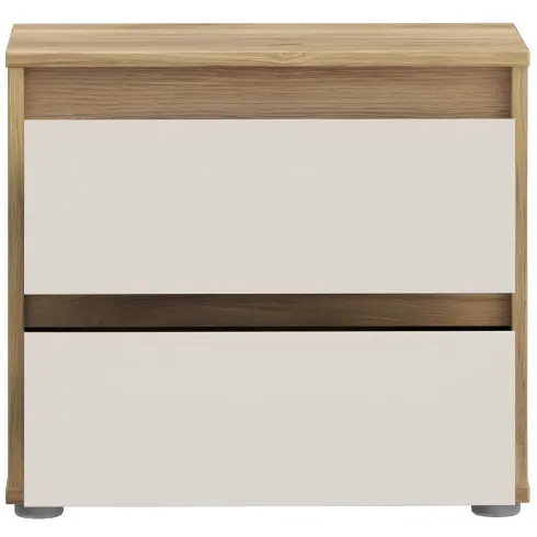 Comodino 2 Cassetti Rovere Beige Cashmere per Camera da Letto