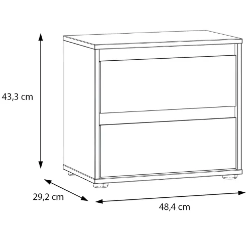 Comodino 2 Cassetti Rovere Beige Cashmere per Camera da Letto