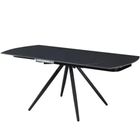 Tavolo Allungabile da Pranzo Rettangolare Ceramica Nero Opaco 180 cm