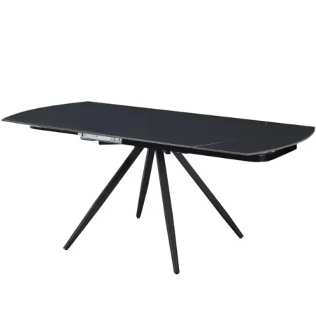 Tavolo Allungabile da Pranzo Rettangolare Ceramica Nero Opaco 180 cm