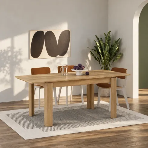 Tavolo Allungabile Rovere 120-170 cm 8 Posti da Pranzo da Interno