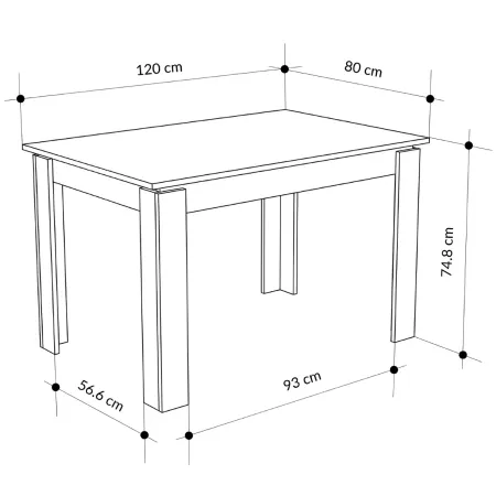 Tavolo Allungabile Rovere 120-170 cm 8 Posti da Pranzo da Interno