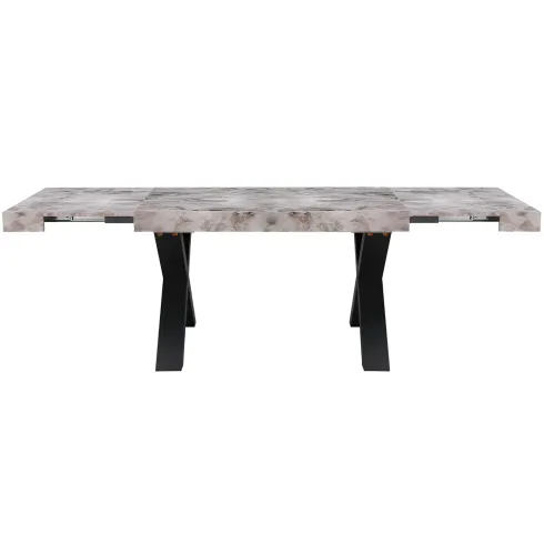 Tavolo da Pranzo Allungabile 160-240 cm in MDF Effetto Marmo Grigio