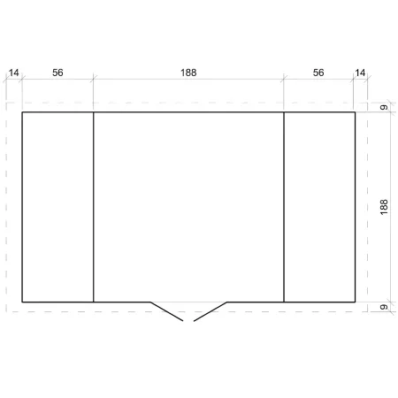 Casetta in Legno Grezzo da Giardino 312x200 cm Porta con Serratura