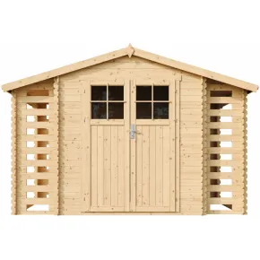 Casetta in Legno da Giardino 312x200 Porta con Serratura con Pavimento 2