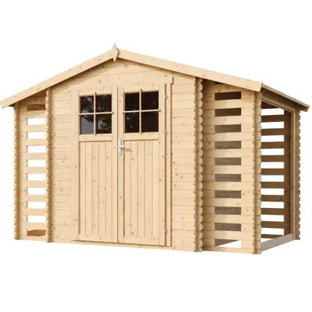 Casetta in Legno da Giardino 312x200 Porta con Serratura con Pavimento