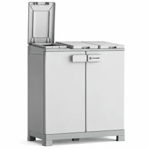 Armadio Keter Raccolta Differenziata 330L 94x45x101 cm Grigio Bianco 2