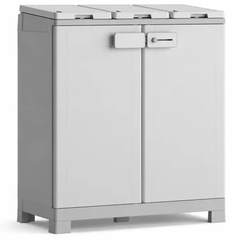 Armadio Keter Raccolta Differenziata 330L 94x45x101 cm Grigio Bianco