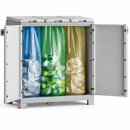 Armadio Keter Raccolta Differenziata 330L 94x45x101 cm Grigio Bianco