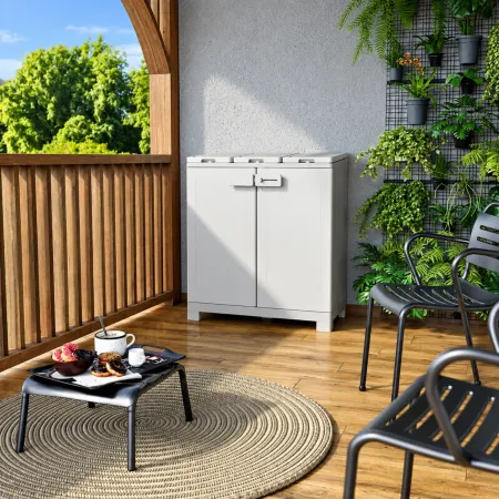 Armadio Keter Raccolta Differenziata 330L 94x45x101 cm Grigio Bianco