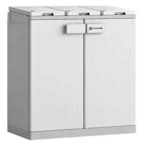 Armadio Basso Raccolta Differenziata 94x45x87 cm Grigio Bianco