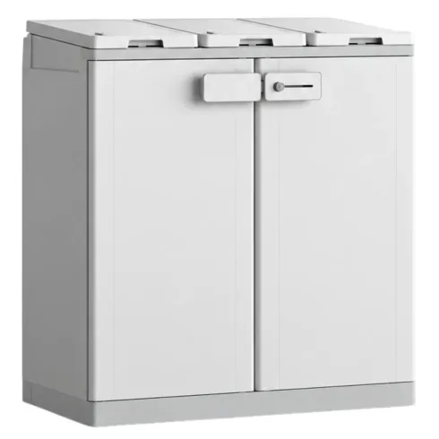 Armadio Basso Raccolta Differenziata 94x45x87 cm Grigio Bianco