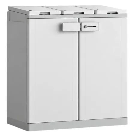 Armadio Basso Raccolta Differenziata 94x45x87 cm Grigio Bianco