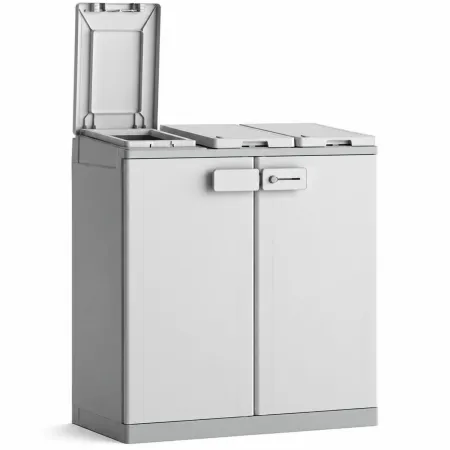 Armadio Basso Raccolta Differenziata 94x45x87 cm Grigio Bianco