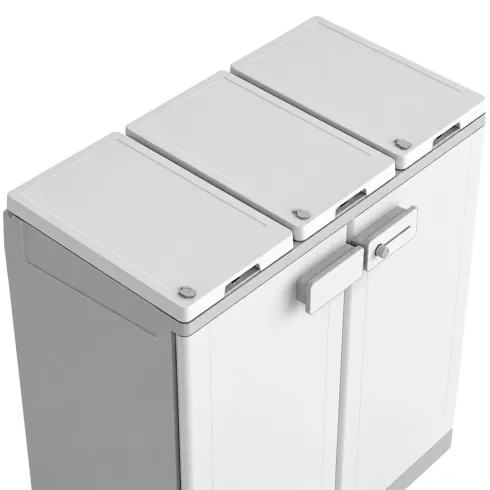 Armadio Basso Raccolta Differenziata 94x45x87 cm Grigio Bianco