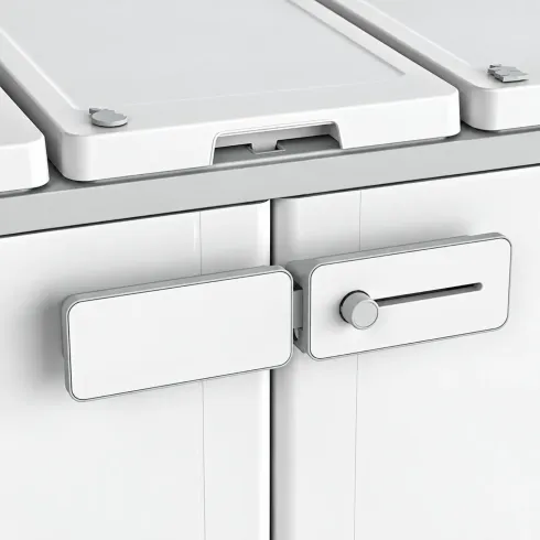 Armadio Basso Raccolta Differenziata 94x45x87 cm Grigio Bianco