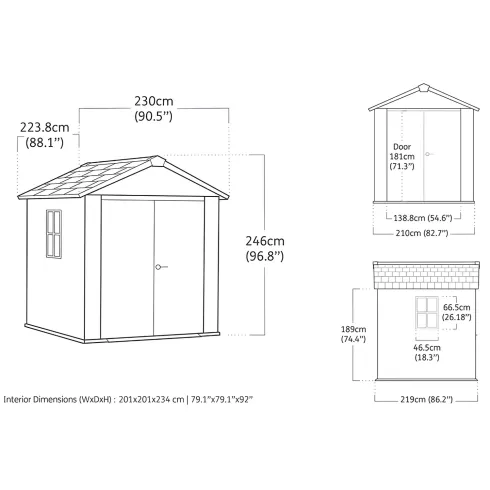 Casetta da Giardino Keter Newton Plus 230x224 Resina Rimessa Attrezzi