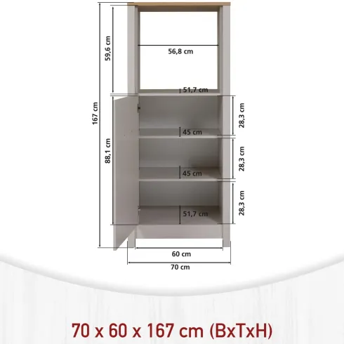 Cucina Modulare 3 Mobili Soft Close Beige Rovere 200 cm MDF Vetro
