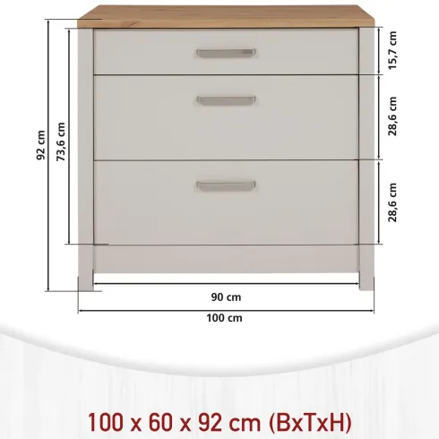 Cucina Modulare 230 cm Beige Rovere Base Sottolavello Cassetti Pensile