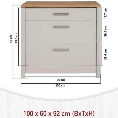 Cucina Modulare 230 cm Beige Rovere Base Sottolavello Cassetti Pensile
