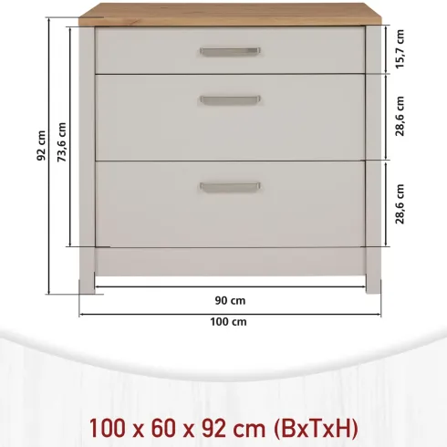 Cucina Modulare Beige Rovere 300 cm 4 Mobili Colonna Pensile