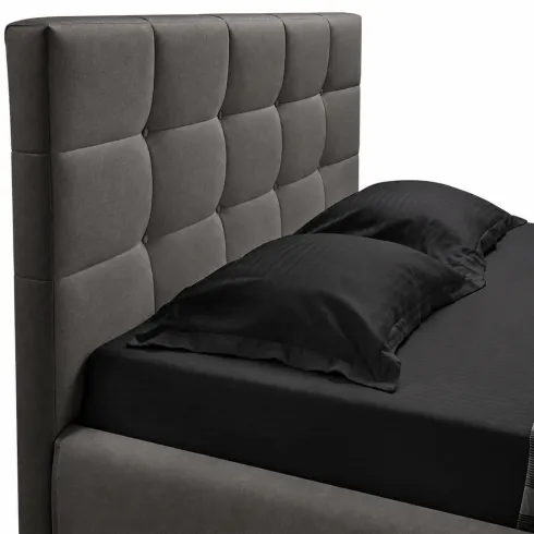 Letto Matrimoniale Struttura Contenitore Tessuto Tortora Rete 160x190