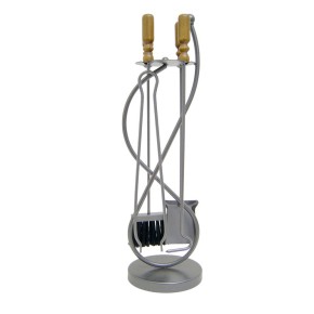 Kit Accessori Attrezzi per Camino Caminetto Barbecue Pinza Cenere Manico Legno