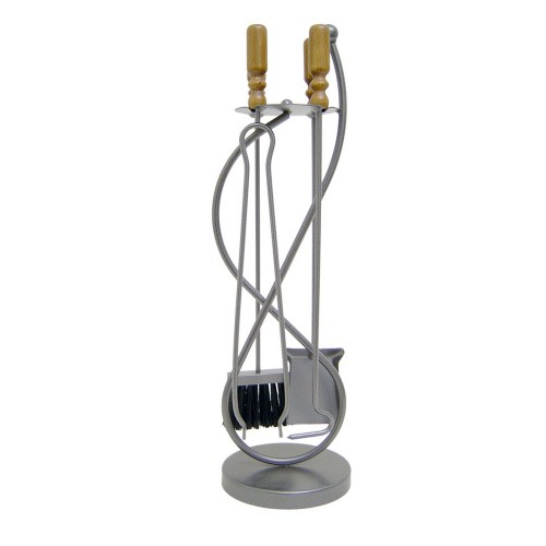 Kit Accessori Attrezzi per Camino Caminetto Barbecue Pinza Cenere Manico Legno