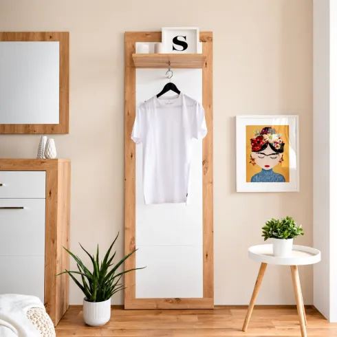 Pannello Appendiabiti da Ingresso Rovere Bianco 60x35x190 cm